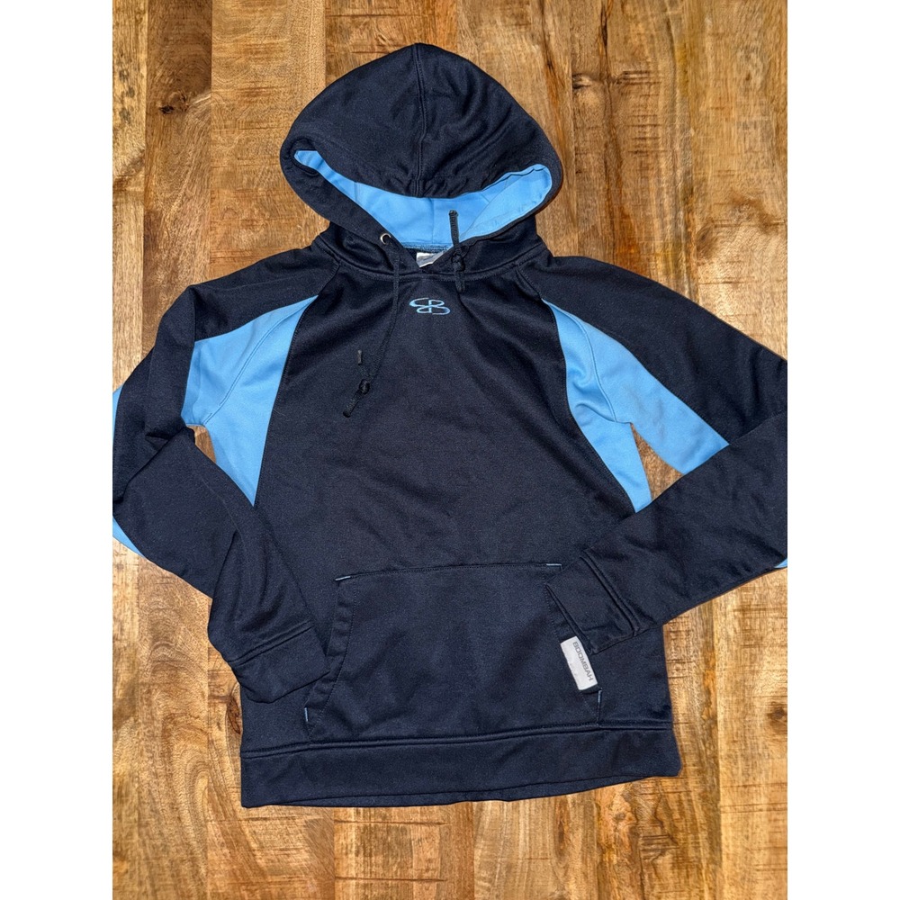 Boombah Mens XS Navy Blue Light Blue Colorblock Athletic Hoodie Sweatshirt